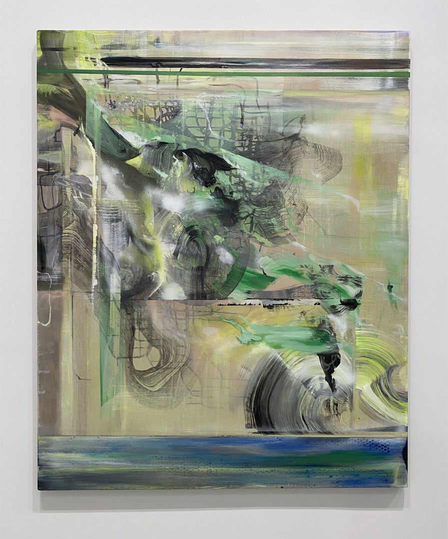 opening with green at art cake